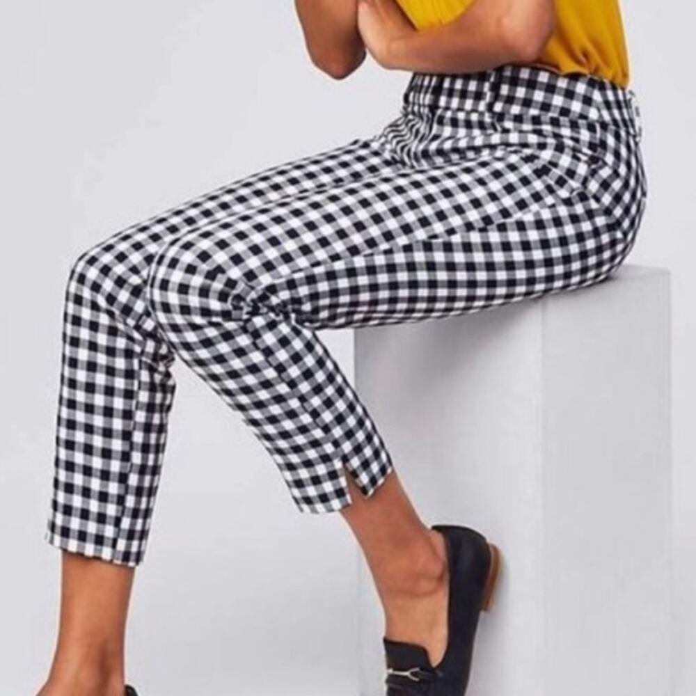 LOFT ANN TAYLOR Pants Size 2 Marisa Fit Riviera Pants Gingham Buffalo Check B&W